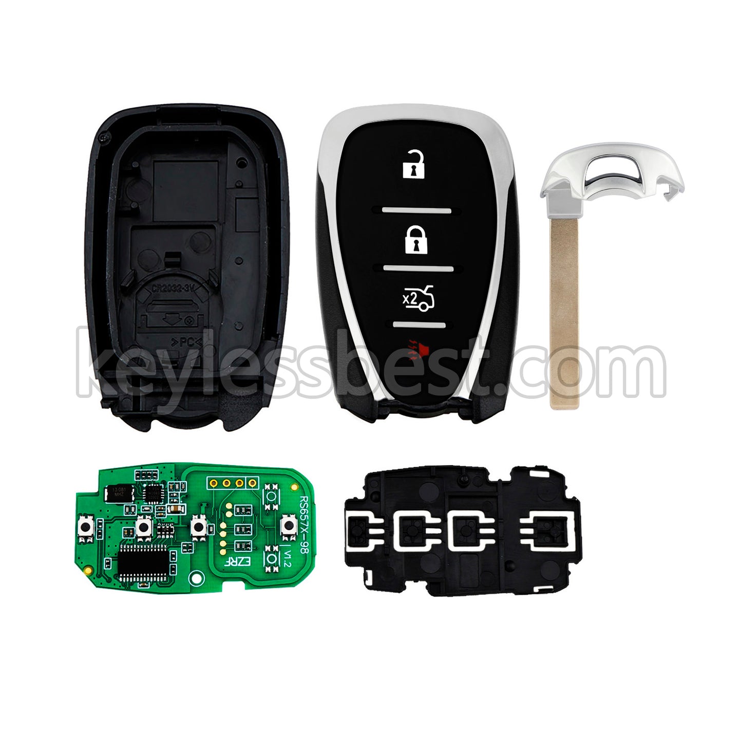 2016-2022 Chevrolet Volt Cruze Traverse Camaro Malibu Blazer Sonic / 4 Buttons Remote Key / HYQ4EA / 433MHz