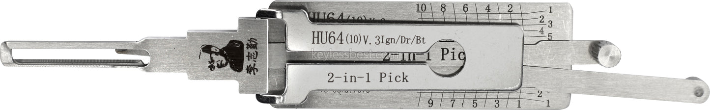 Original Lishi Tools HU64 2 in 1 locksmith tools lock pick For Door Lock Opener Professional Hand Tools