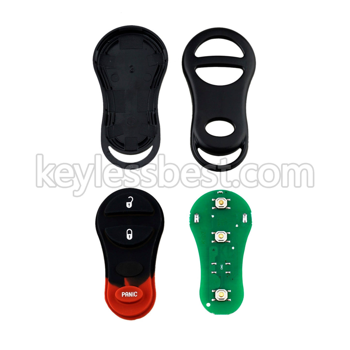 1999-2004 Dodge Dakota Durango Ram 1500 2500 3500 Jeep Cherokee Grand Cherokee / 3 Buttons Remote Key / GQ43VT9T / 315MHz