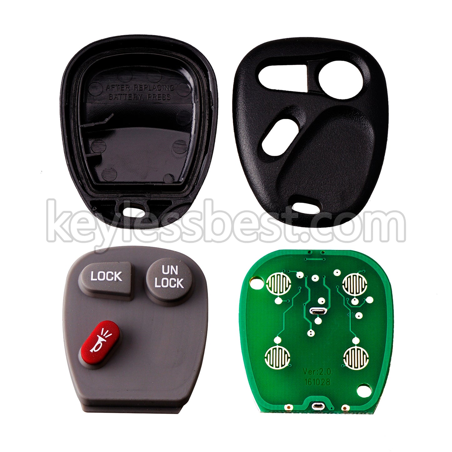 1998-2002 Chevrolet S10 Silverado Suburban GMC Yukon Oldsmobile Bravada / 3 Buttons Remote Key / KOBUT1BT / 315MHz